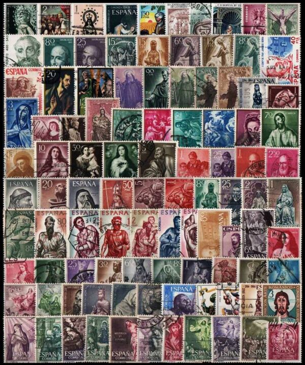 SPAIN/STAMPS - RELIGION - LOT OF 100 STAMPS - USED