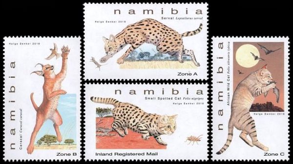 NAMIBIA/SELLOS, 2018 - FAUNA - FELINOS - Y 1414/17 - 4 VALORES - NUEVO