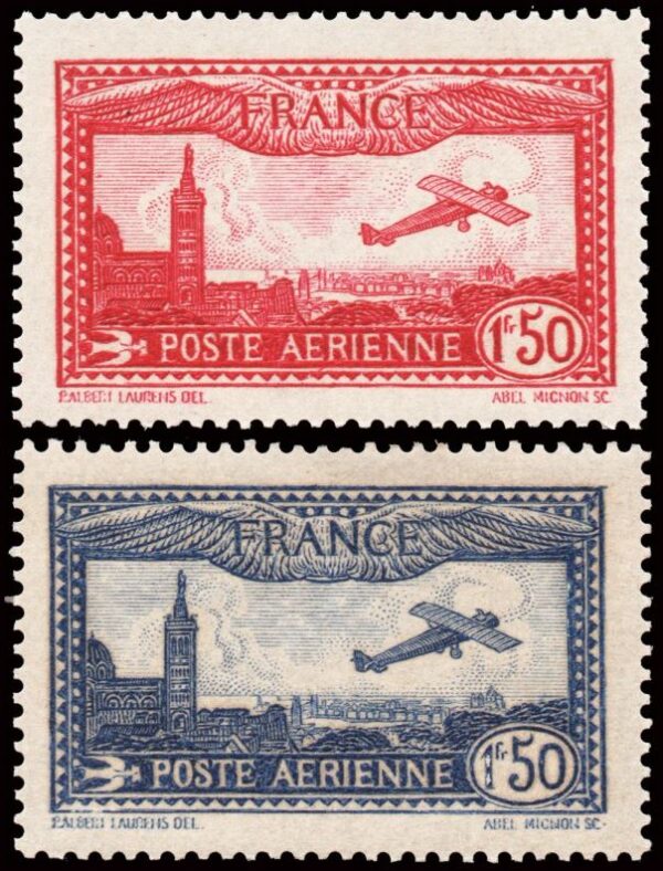 FRANCIA/SELLOS, 1930 - AVIONES - YV A 5/6 - 2 VALORES - NUEVO MINT