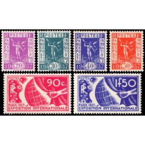 FRANCIA/SELLOS, 1936 - PROPAGANDA EXPOSICION DE PARIS - YV 322/27 - 6 VALORES - NUEVO