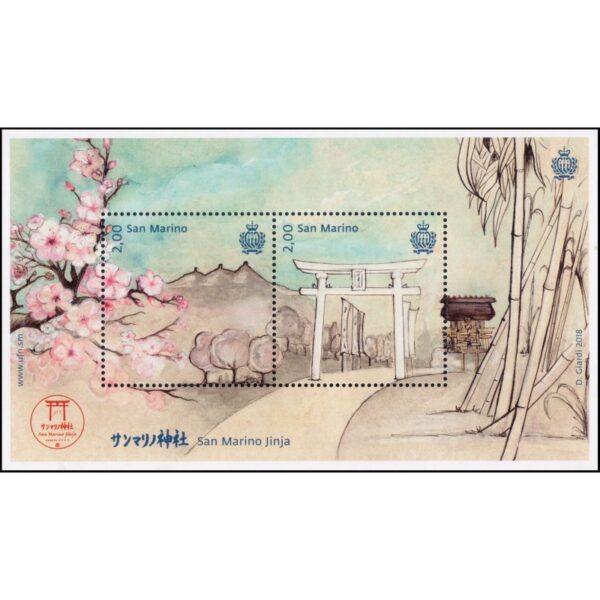 SAN MARINO/SELLOS, 2018 - SITIOS Y LUGARES DE SAN MARINO Y JAPON - YV F 2552 - BLOQUE - NUEVO