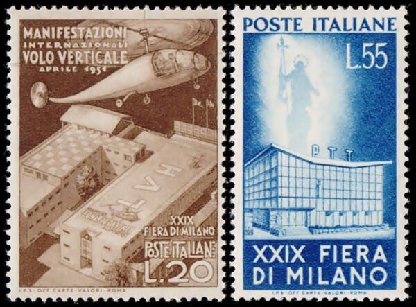 ITALIA/SELLOS, 1951 - FERIA DE MILAN - YV 595/96 - 2 VALORES - NUEVO  MINT