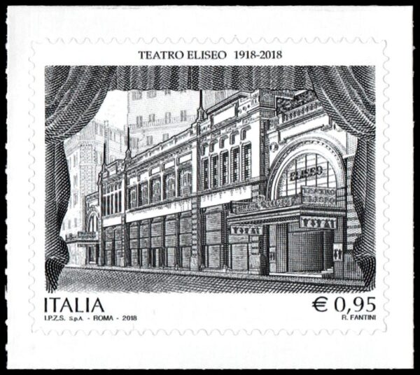 ITALIA/SELLOS, 2018 - PATRIMONIO CULTURAL Y ARTISTICO - TEATRO ELISEO - YV 3504 - 1 VALOR - AUTOADHESIVO