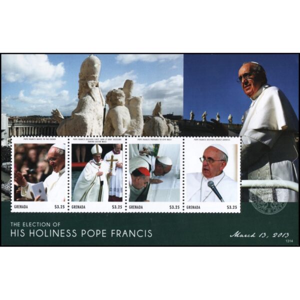 GRENADA/STAMPS, 2013 - POPE FRANCIS - YV 5521/24 - MINI SHEET - MNH