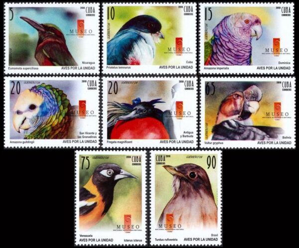 CUBA/SELLOS, 2010 - AVES - YV 4862/69 - 8 VALORES - NUEVO