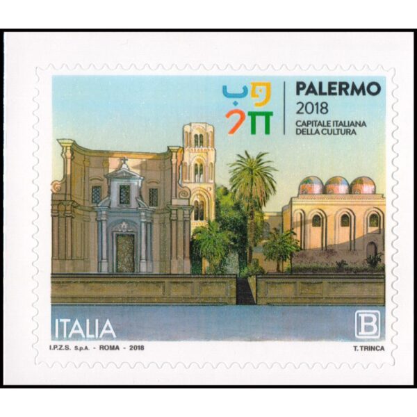 ITALIA/SELLOS, 2019 - PALERMO CAPITAL EUROPEA DE LA CULTURA - 1 VALOR - AUTOADHESIVO
