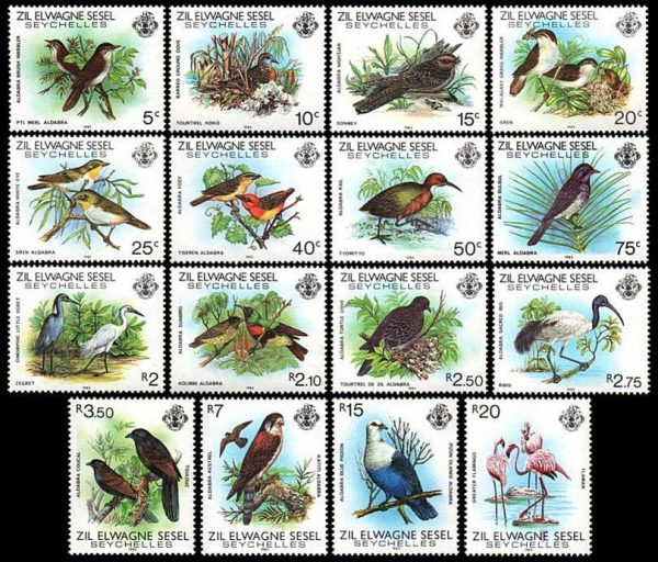 ZIL ELWAGNE SESEL (SEYCHELLES) SELLOS, 1983 - AVES - SERIE ORDINARIA - YV 67/82 - 16 VALORES - NUEVO