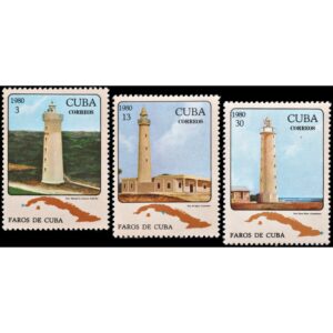CUBA/SELLOS, 1980 - FAROS - MAPAS - YV 2222/24 - 3 VALORES - NUEVO