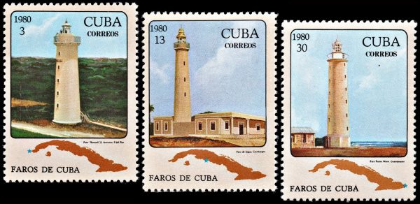 CUBA/SELLOS, 1980 - FAROS - MAPAS - YV 2222/24 - 3 VALORES - NUEVO