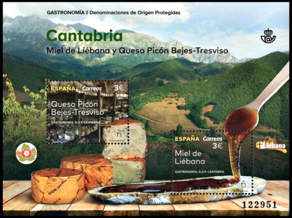 ESPAÑA/SELLOS, 2019 - GASTRONOMIA - CANTABRIA - BLOQUE - NUEVO