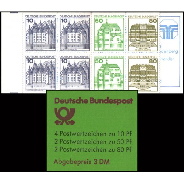 ALEMANIA/SELLOS, 1982 - CASTILLOS - ORDINARIOS - YV C 970b - CARNET - NUEVO