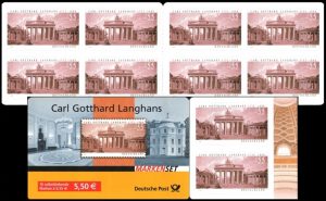 ALEMANIA/SELLOS, 2007 - ARQUITECTURA - PUERTA DE BRADENBURGO - YV C 2461 - CARNET - AUTOADHESIVO