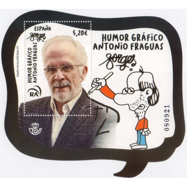 ESPAÑA/SELLOS. 2019 -HISTORIETAS - ANTONIO FRAGUAS - BLOQUE - NUEVO