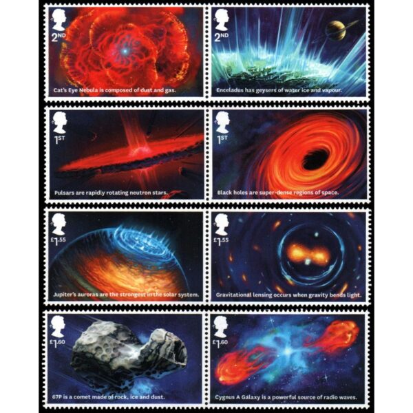GRAN BRETAÑA/SELLOS, 2020 - ASTRONOMIA - 8 VALORES - NUEVO