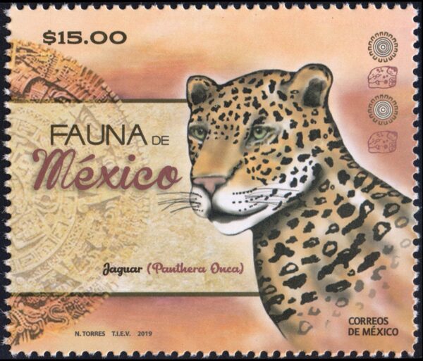 MEXICO/SELLOS, 2019 - FELINOS - JAGUAR - 1 VALOR - NUEVO