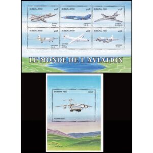 BURKINA FASO/STAMPS, 1999 - AIRPLANES - YV 1120/25 + BF 78 - MINI SHEET + SOUV SHEET - MNH