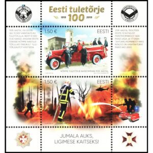 ESTONIA/SELLOS, 2019 - BOMBEROS - HOJITA - NUEVO
