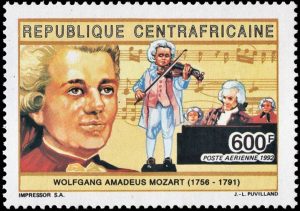 CENTROAFRICANA/SELLOS, 1992 - MUSICA - OPERA - MOZART - YV 407 - 1 VALOR - NUEVO