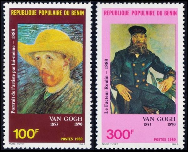 BENIN/SELLOS, 1980 - PINTURAS - VINCENT VAN GOGH - YV 518/19 - 2 VALORES - NUEVO
