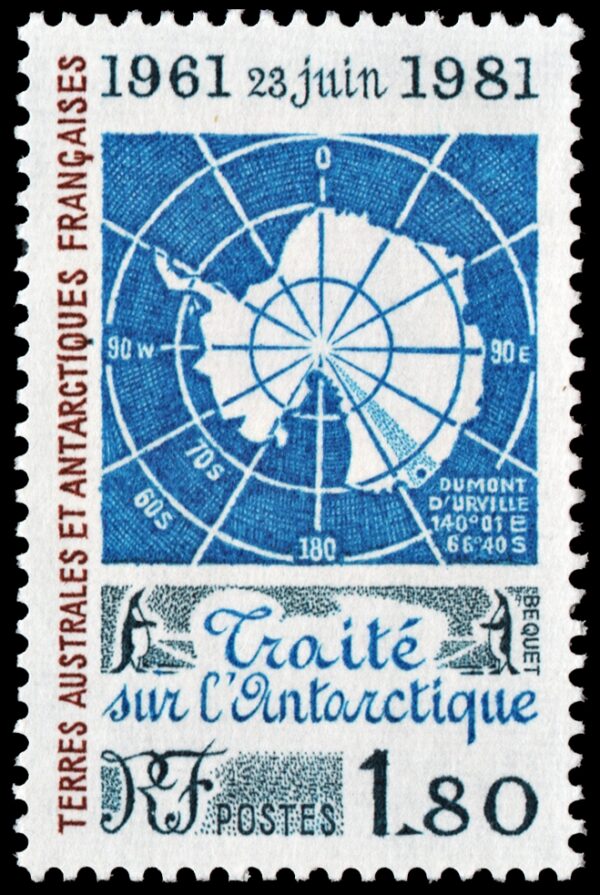 FRENCH ANTARCTIC (T.A.A.F.) STAMPS, 1980 - ANTARCTIC TREATY - MAPS - YV 91 - 1 VALUE - MNH