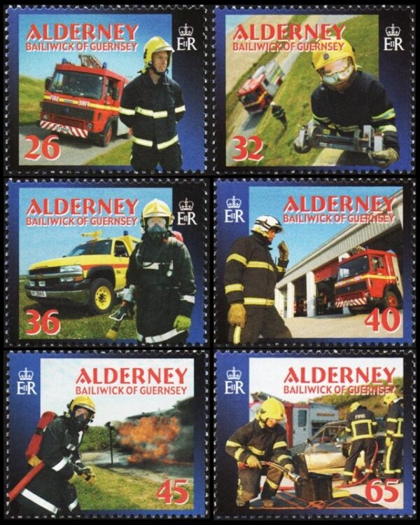 ALDERNEY/STAMPS, 2004 - FIREFIGHTERS - YV 243/48 - 6 VALUES - MNH