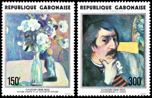 GABON/SELLOS, 1978 - PINTURAS - PAUL GAUGUIN - YV A 204/05 - 2 BLOQUES - NUEVO