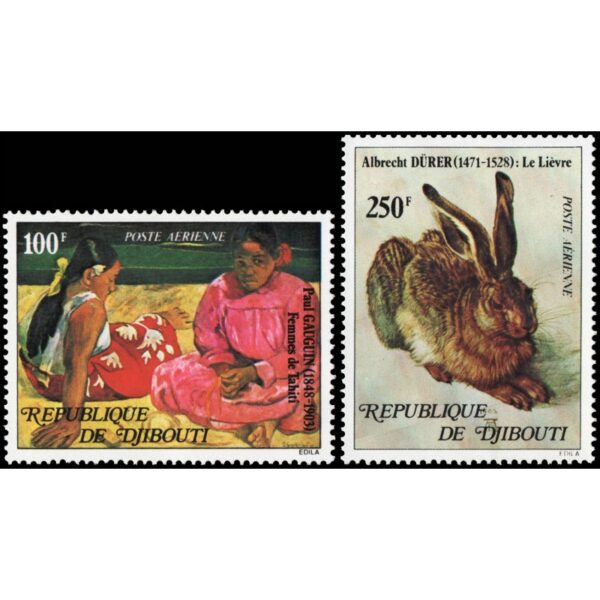 DJIBOUTI/SELLOS, 1978 - PINTURAS - GAUGUIN - DURER - YV A 125/26 - 2 VALORES - NUEVO