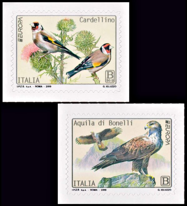 ITALIA/SELLOS, 2019 - AVES - TEMA EUROPA - YV 3909/10 - 2 VALORES - NUEVO