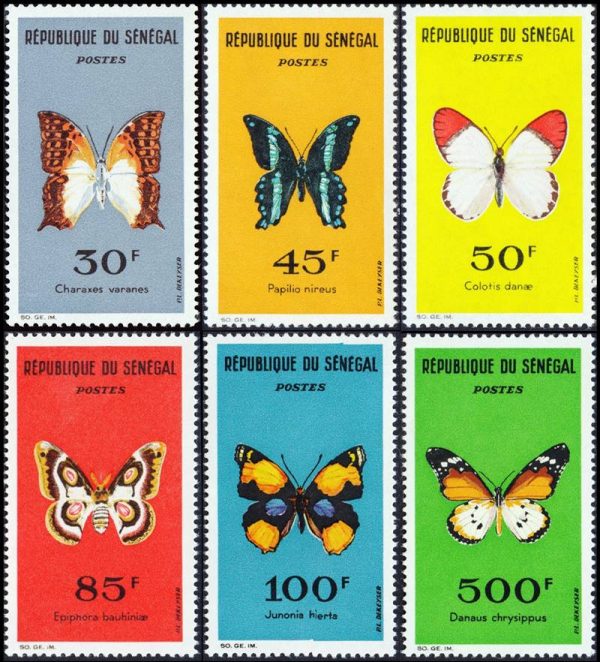 SENEGAL/SELLOS, 1963 - MARIPOSAS - YV 303/07 - 6 VALORES - NUEVO