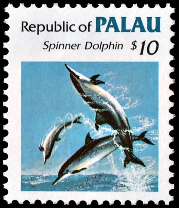 PALAU/SELLOS, 1986 - FAUNA MARINA - DELFINES -ORDINARIO - YV 91 - 1 VALOR - NUEVO