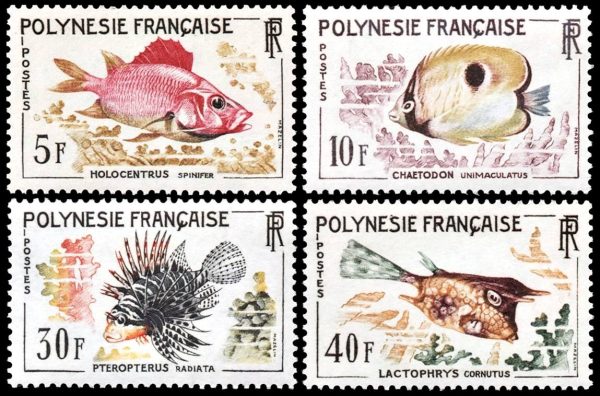 POLINESIA FRANCESA/SELLOS, 1962 - FAUNA MARINA - PECES - YV 18/21 - 4 VALORES - NUEVO - MINT