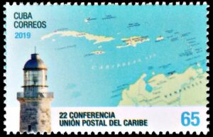 CUBA/SELLOS, 2019 - FAROS - MAPAS - 1 VALOR - NUEVO