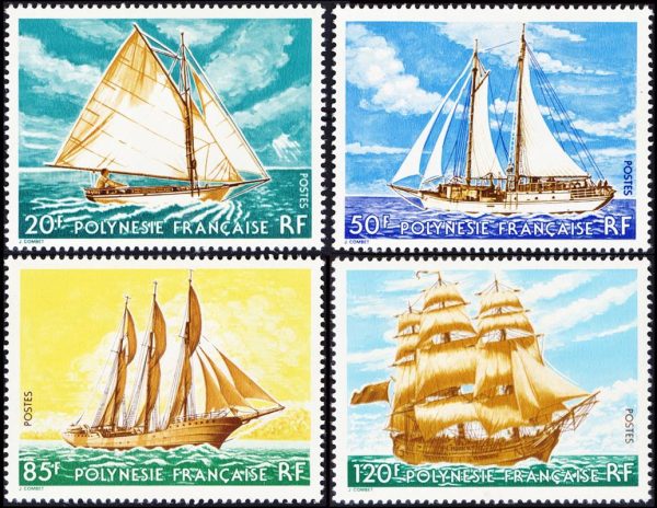 POLINESIA FRANCESA/SELLOS, 1977 - BARCOS - YV 1115/18 - 4 VALORES - NUEVO