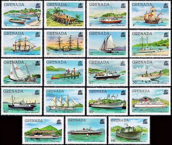 GRANADA/SELLOS, 1980 - BARCOS - SERIE ORDINARIA - 931/49 - 19 VALORES - NUEVO