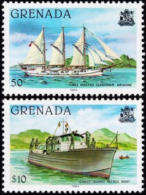 GRANADA/SELLOS, 1984 - BARCOS - SERIE ORDINARIA - YV 1131/32 - 2 VALORES - NUEVO