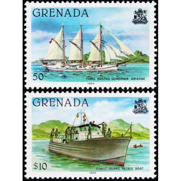 GRENADA/STAMPS, 1984 - SHIPS - DEFINITIVES - YV 1131/32 - 2 VALUES - MNH