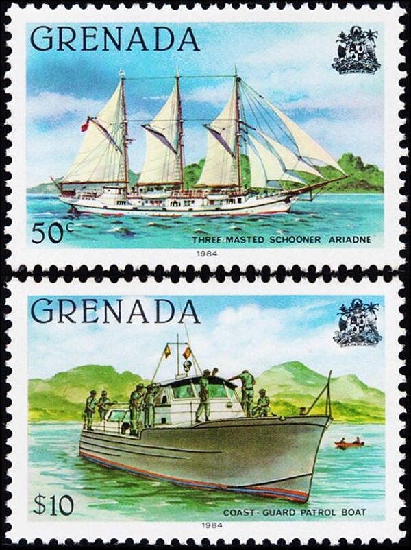 GRANADA/SELLOS, 1984 - BARCOS - SERIE ORDINARIA - YV 1131/32 - 2 VALORES - NUEVO