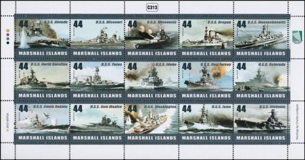 MARSHALL/SELLOS, 2010 - BARCOS - SEGUNDA GUERRA MUNDIAL - YV 2558/72 - HOJITA - NUEVO