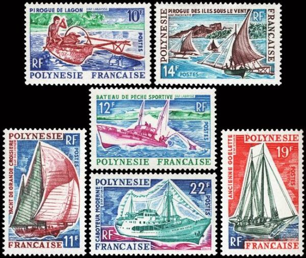 POLINESIA FRANCESA/SELLOS, 1966 - BARCOS - YV 36/41 - 6 VALORES - NUEVO