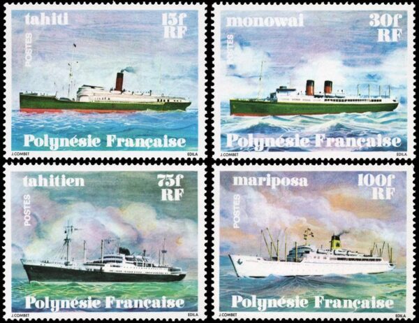 POLINESIA FRANCESA/SELLOS, 1978 - BARCOS - YV 124/27 - 4 VALORES - NUEVO