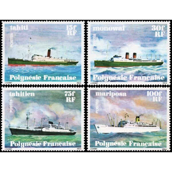 FRENCH POLYNESIAS/STAMPS, 1978 - SHIPS - YV 124/27 - 4 VALUES - MNH