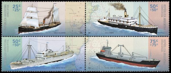 ARGENTINA/SELLOS, 2004 - BARCOS - YV 33395/98 - 4 VALORES - NUEVO