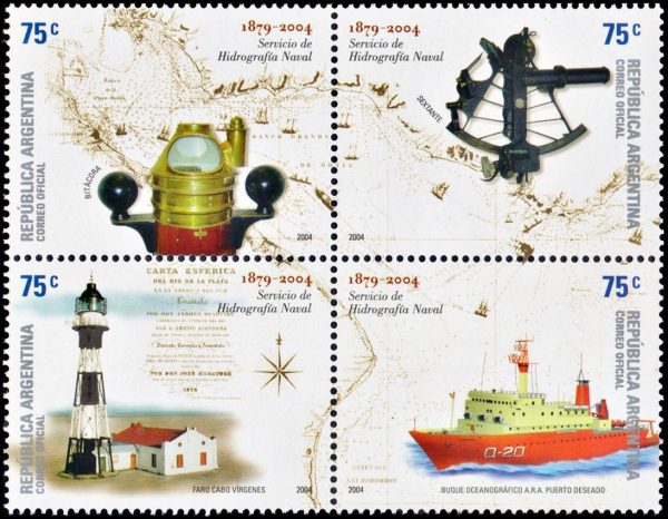 ARGENTINA/SELLOS, 2004 - HIDROGRAFIA NAVAL - BARCOS - FAROS - CAT G.J. 3365/68 - 4 VALORES - NUEVO