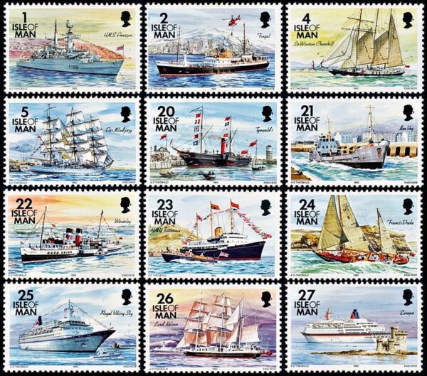 ISLA DE MAN/SELLOS, 1993 - BARCOS - SERIE ORDINARIA - YV 564/75 - 12 VALORES - NUEVO