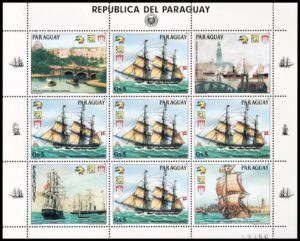 PARAGUAY/SELLOS, 1984 - BARCOS - YV 2107a - HOJITA - NUEVO