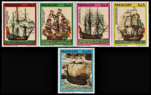 PARAGUAY/SELLOS, 1987 - BARCOS - YV 2326/30 - 5 VALORES - NUEVO