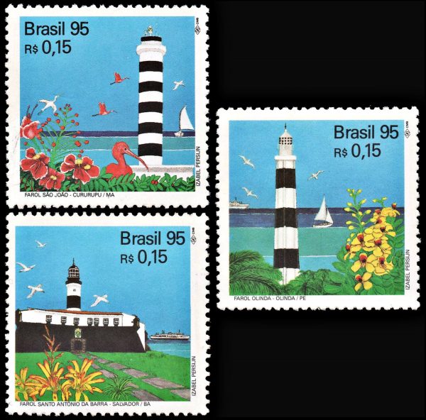 BRASIL/SELLOS, 1995 - FAROS - YV 2243/45 - 3 VALORES - NUEVO