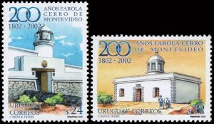 URUGUAY/SELLOS, 2002 - FAROS - YV 2024/25 - 2 VALORES - NUEVO