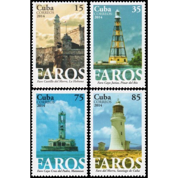 CUBA/SELLOS, 2014 - FAROS - YV 5261/64 - 4 VALORES - NUEVO