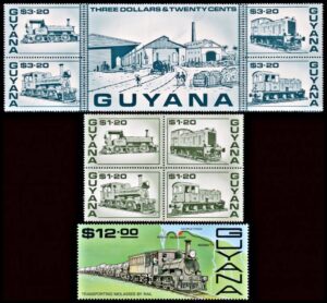 GUYANA/SELLOS, 1987 - TRENES - YV 1628/37 - 10 VALORES - NUEVO